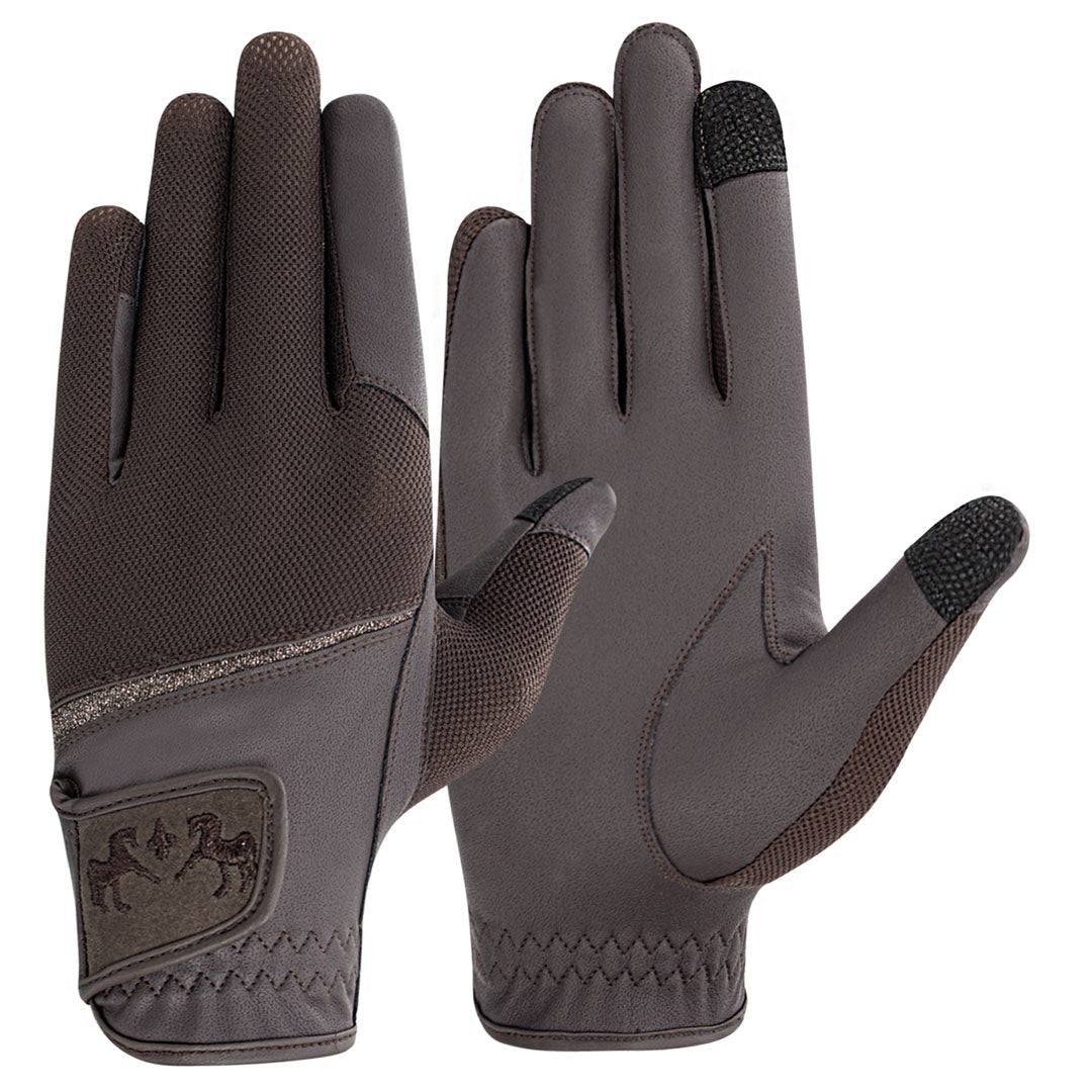 Equine Couture Aerocool Touch Screen Riding Gloves with Glitter