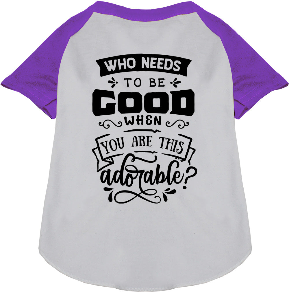 Who Needs to be Good? Pet Raglan Shirt