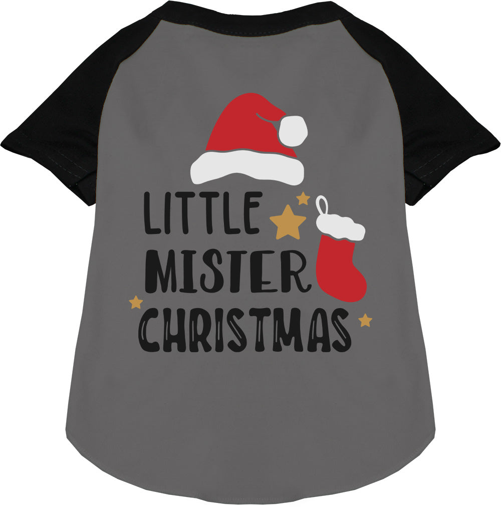 Little Mister Christmas Pet Raglan Shirt