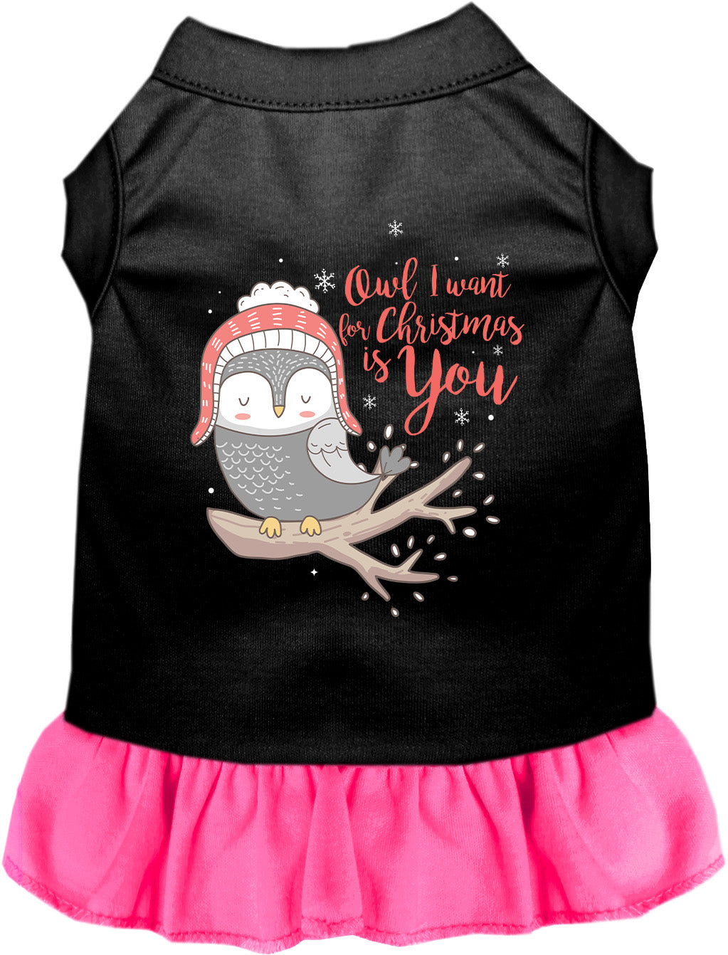 Owl I Want For Christmas Pet Dress