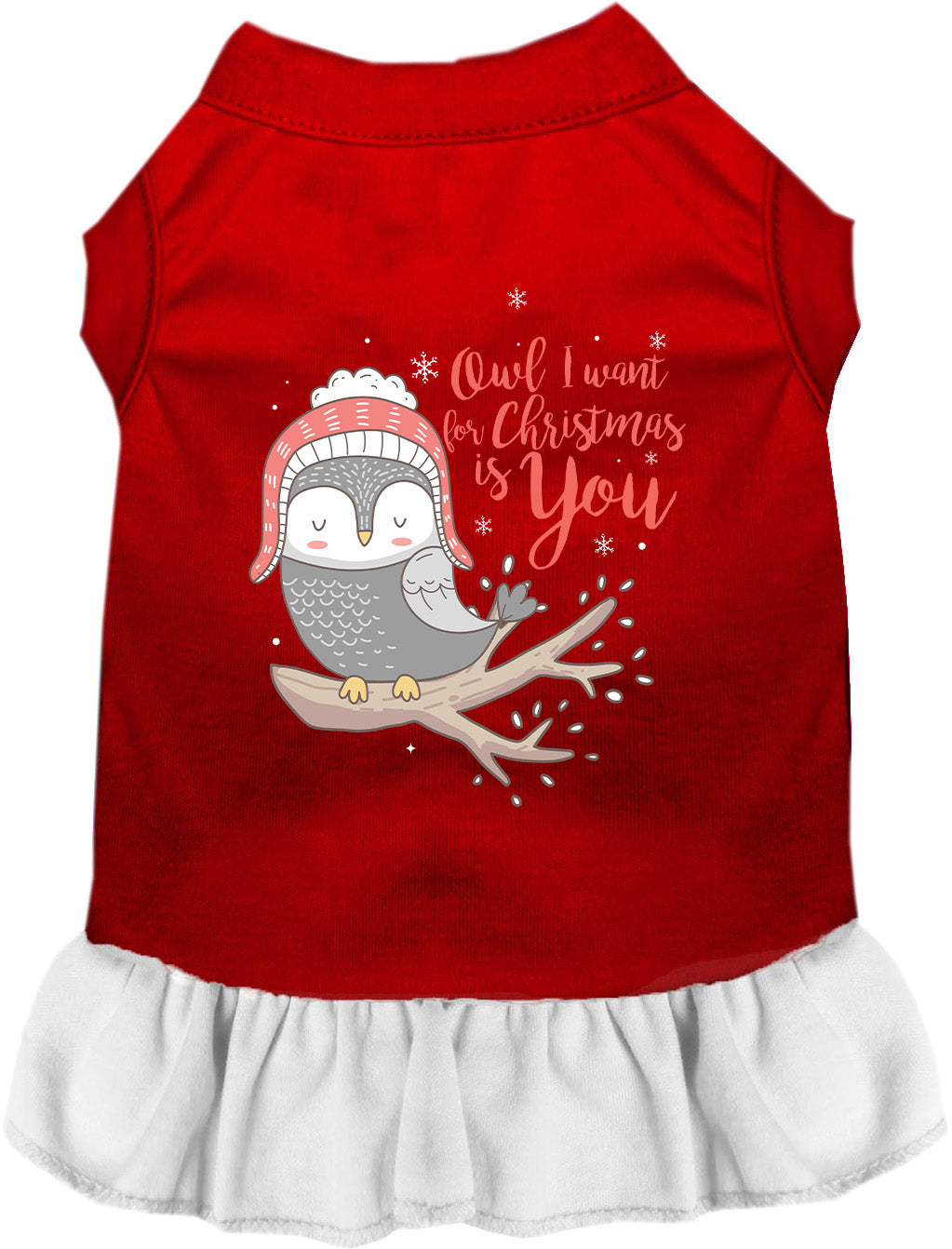 Owl I Want For Christmas Pet Dress