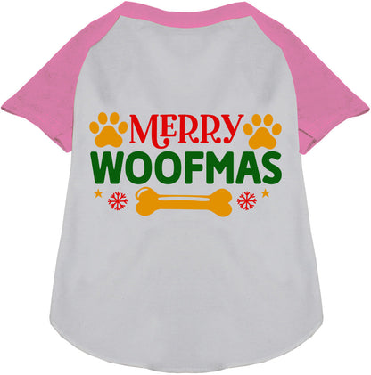 Merry Woofmas Pet Raglan Shirt