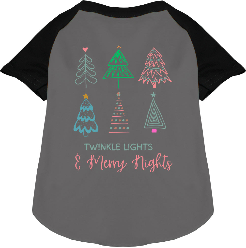 Twinkle Lights, Merry Nights Pet Raglan Shirt