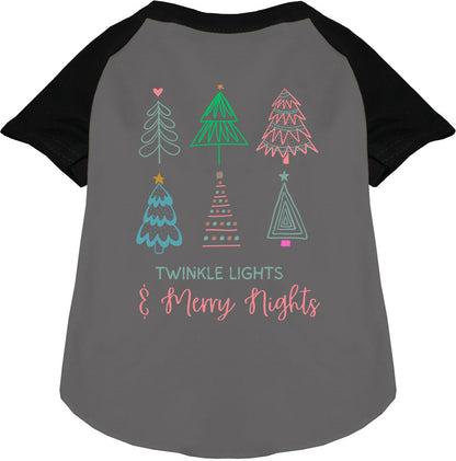 Twinkle Lights, Merry Nights Pet Raglan Shirt