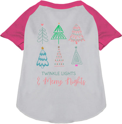 Twinkle Lights, Merry Nights Pet Raglan Shirt