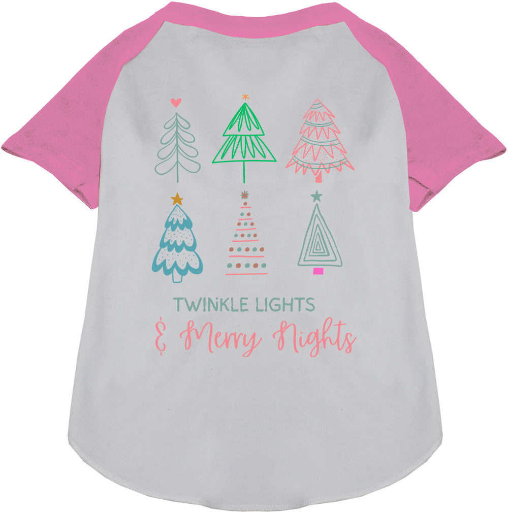 Twinkle Lights, Merry Nights Pet Raglan Shirt