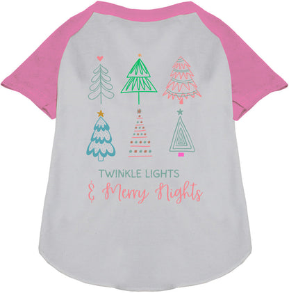 Twinkle Lights, Merry Nights Pet Raglan Shirt