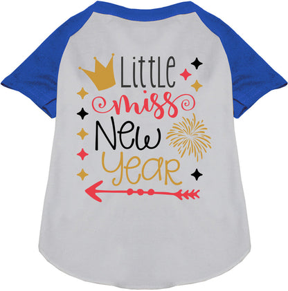 Little Miss New Year Pet Raglan Shirt