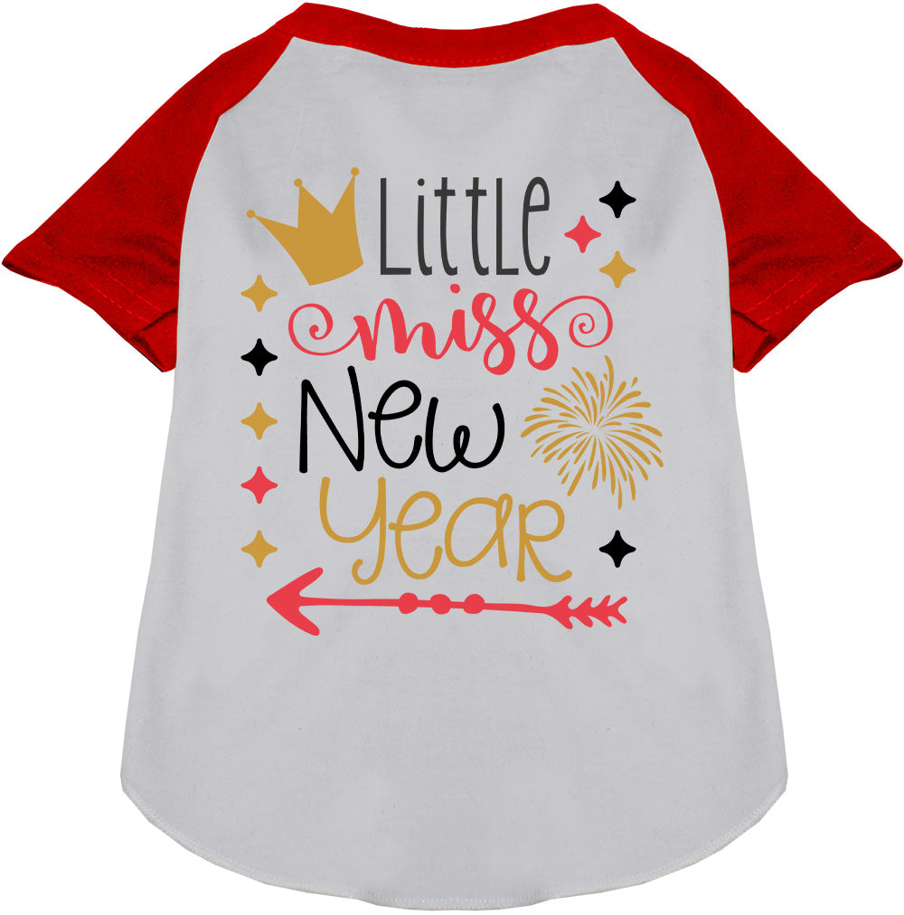 Little Miss New Year Pet Raglan Shirt