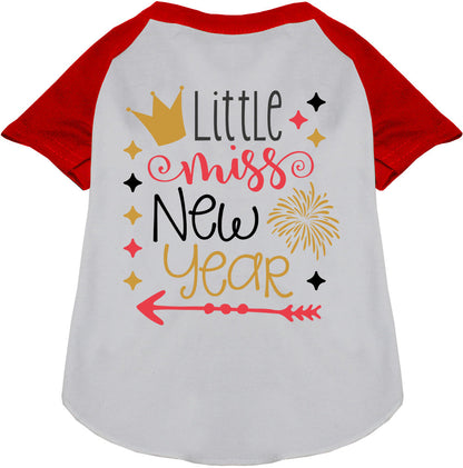 Little Miss New Year Pet Raglan Shirt