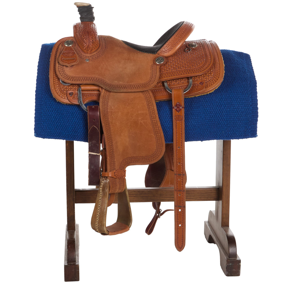1314-31 San Juan Solid Royal Blue 36x34 New Zealand Wool Saddle Blanket