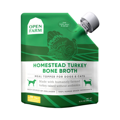 Open Farm Dog & Cat Bone Broth Turkey (12oz)
