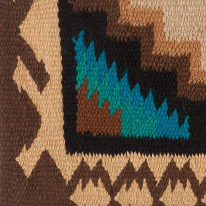 1438-4 Mayatex Haymaker Wool Blanket-38x34 BLACK CREAM SAND