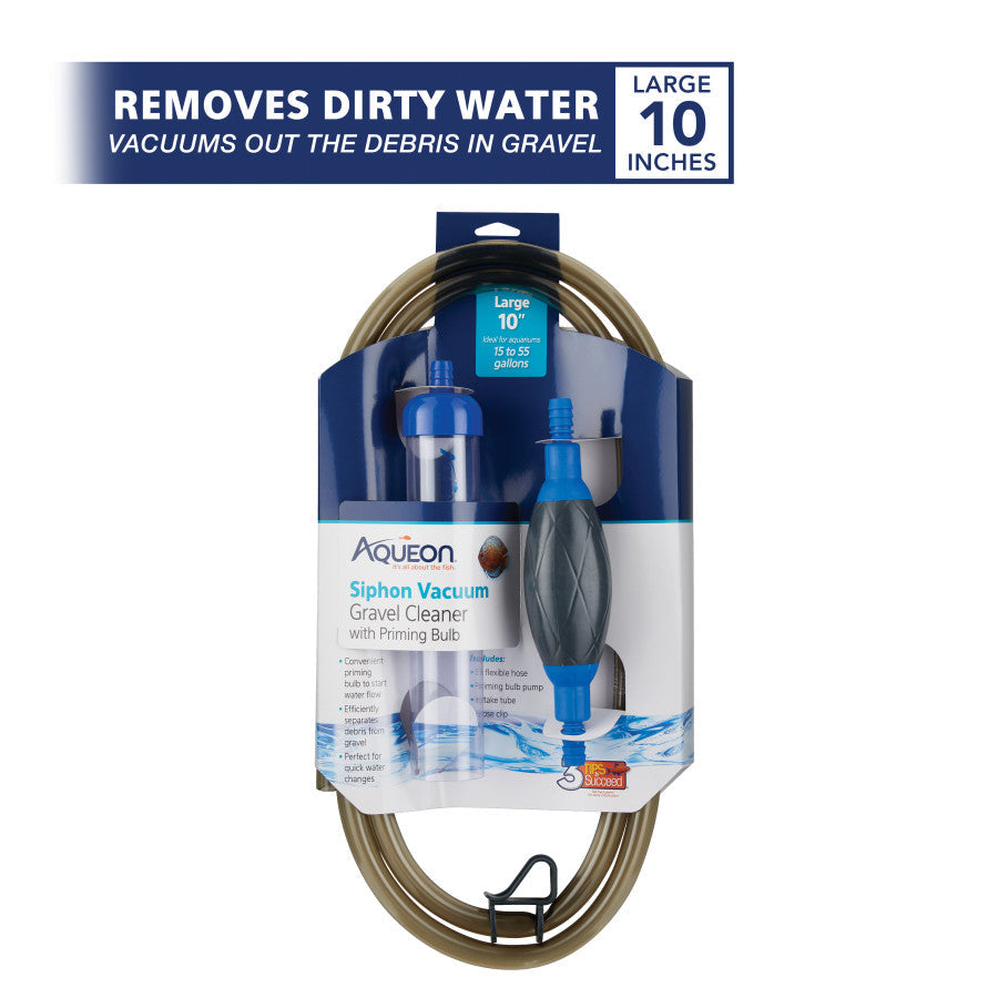 Aqueon Siphon Vacuum Gravel Cleaner with Priming Bulb Large 10in