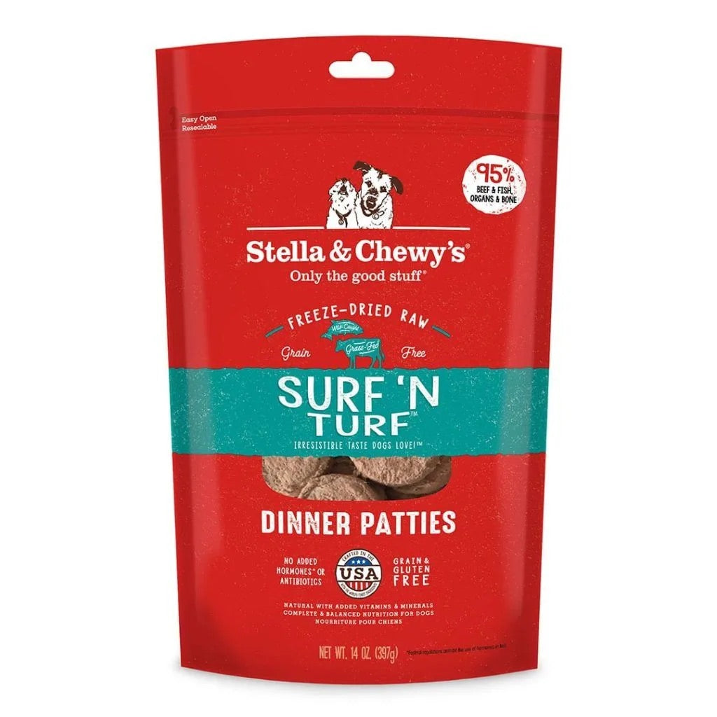 Stella & Chewy's Freeze Dried Dinner Patties Surf and Turf Dog Food (5.5oz)