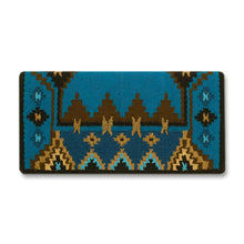 1465-4 Enchanted Pines 38x34 New Zealand Wool Saddle Blanket TURQUOISE