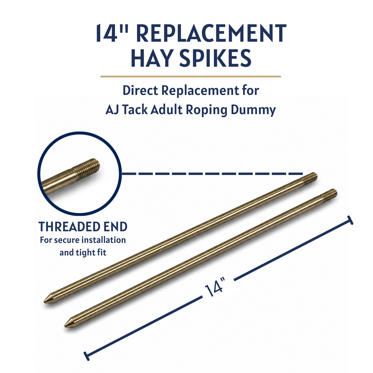 AJ Tack Replacement Hay Spikes for Roping Dummy, 14"