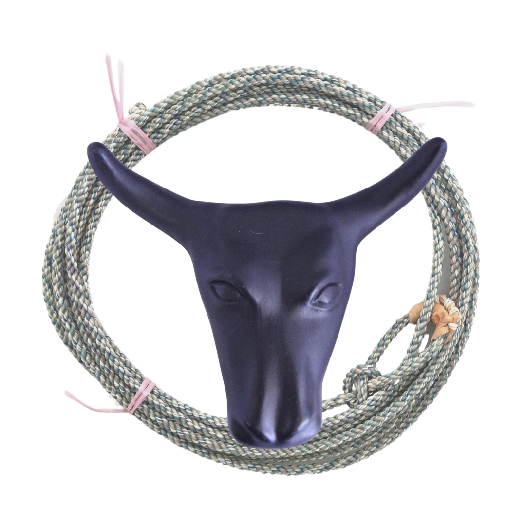 AJ Tack Junior 11" Horn Spread Steer Head Roping Dummy Set with Rope