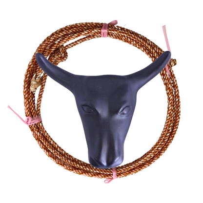 AJ Tack Junior 11" Horn Spread Steer Head Roping Dummy Set with Rope