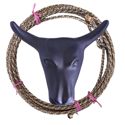 AJ Tack Junior 11" Horn Spread Steer Head Roping Dummy Set with Rope