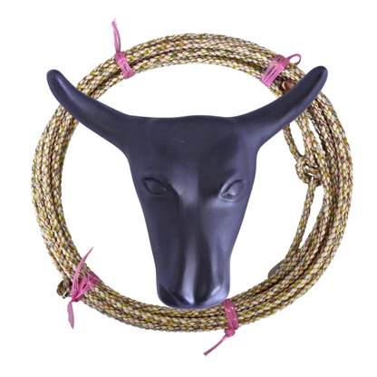 AJ Tack Junior 11" Horn Spread Steer Head Roping Dummy Set with Rope