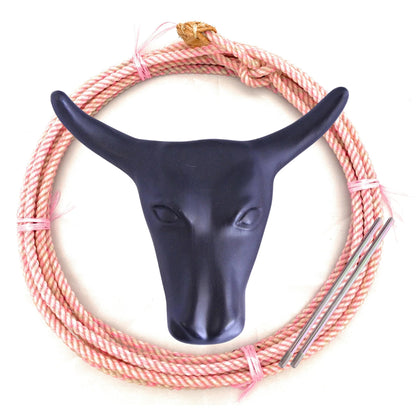 AJ Tack Junior 11" Horn Spread Steer Head Roping Dummy Set with Rope