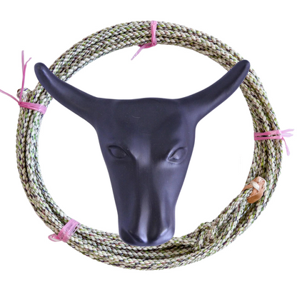 AJ Tack Junior 11" Horn Spread Steer Head Roping Dummy Set with Rope