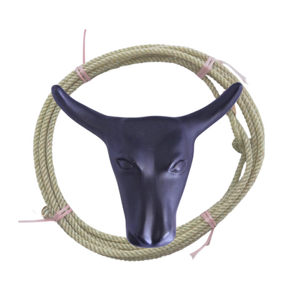 AJ Tack Junior 11" Horn Spread Steer Head Roping Dummy Set with Rope