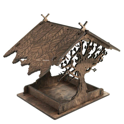 Rustic Woodland Hanging Bird Feeder - Charming Outdoor Garden Decor