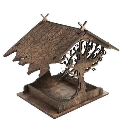 Rustic Woodland Hanging Bird Feeder - Charming Outdoor Garden Decor