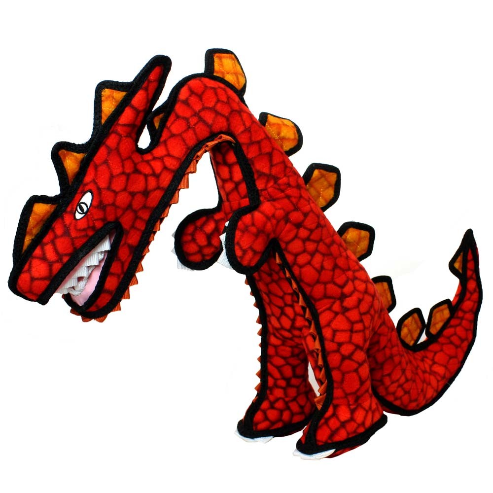Tuffy Dinosaur Destructosaurus Dog Toy Red
