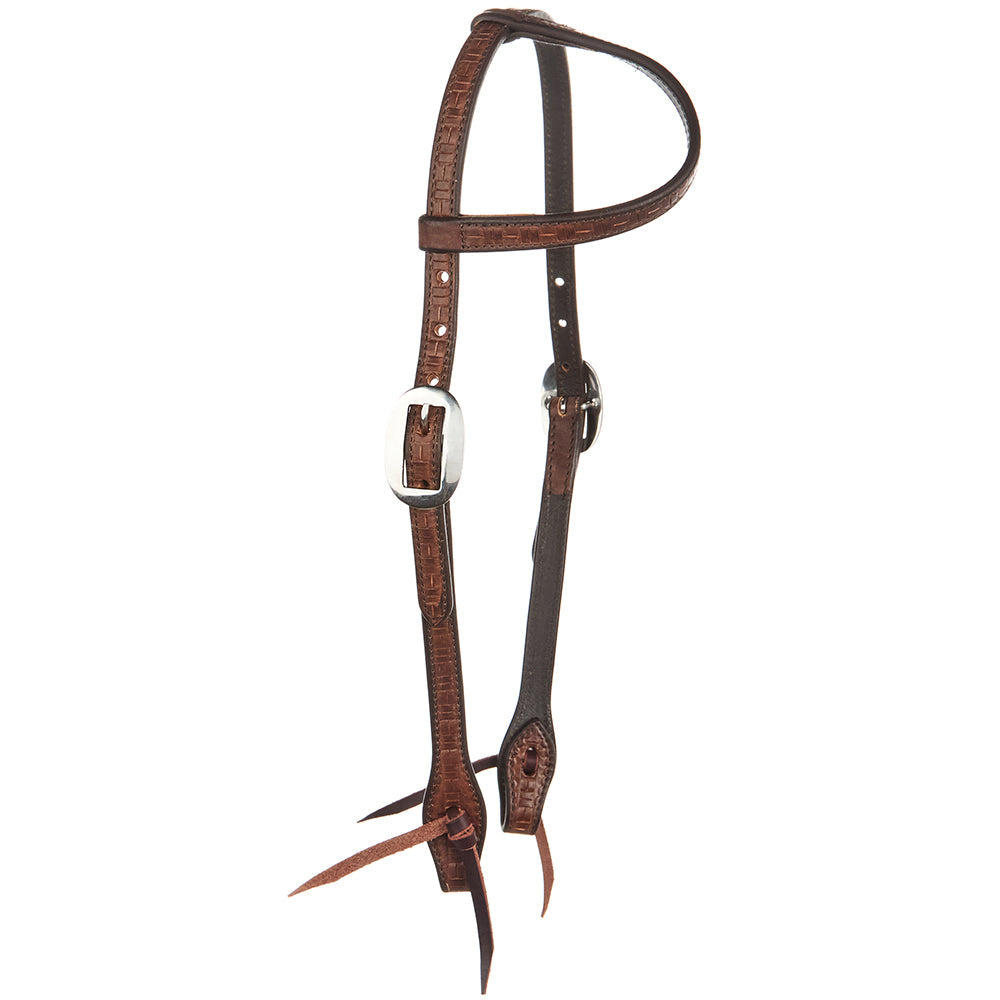 WD-BTSEH-MO Medium Oil Brick Tooling 5/8 Inch Single Ear Headstall