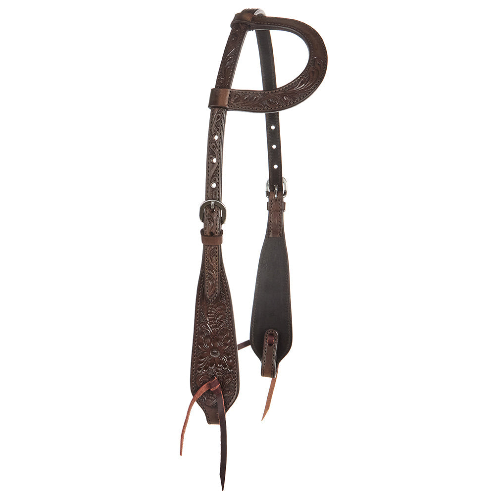 WD-SEH3 Chocolate Floral Single Ear Headstall