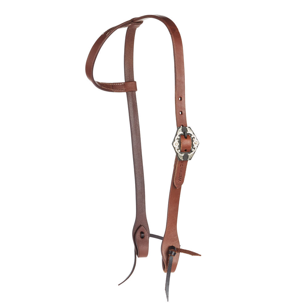WD-SEHO-27 Heavy Oil Harness Leather Floral Diamond Single Buckle Single Ear Headstall
