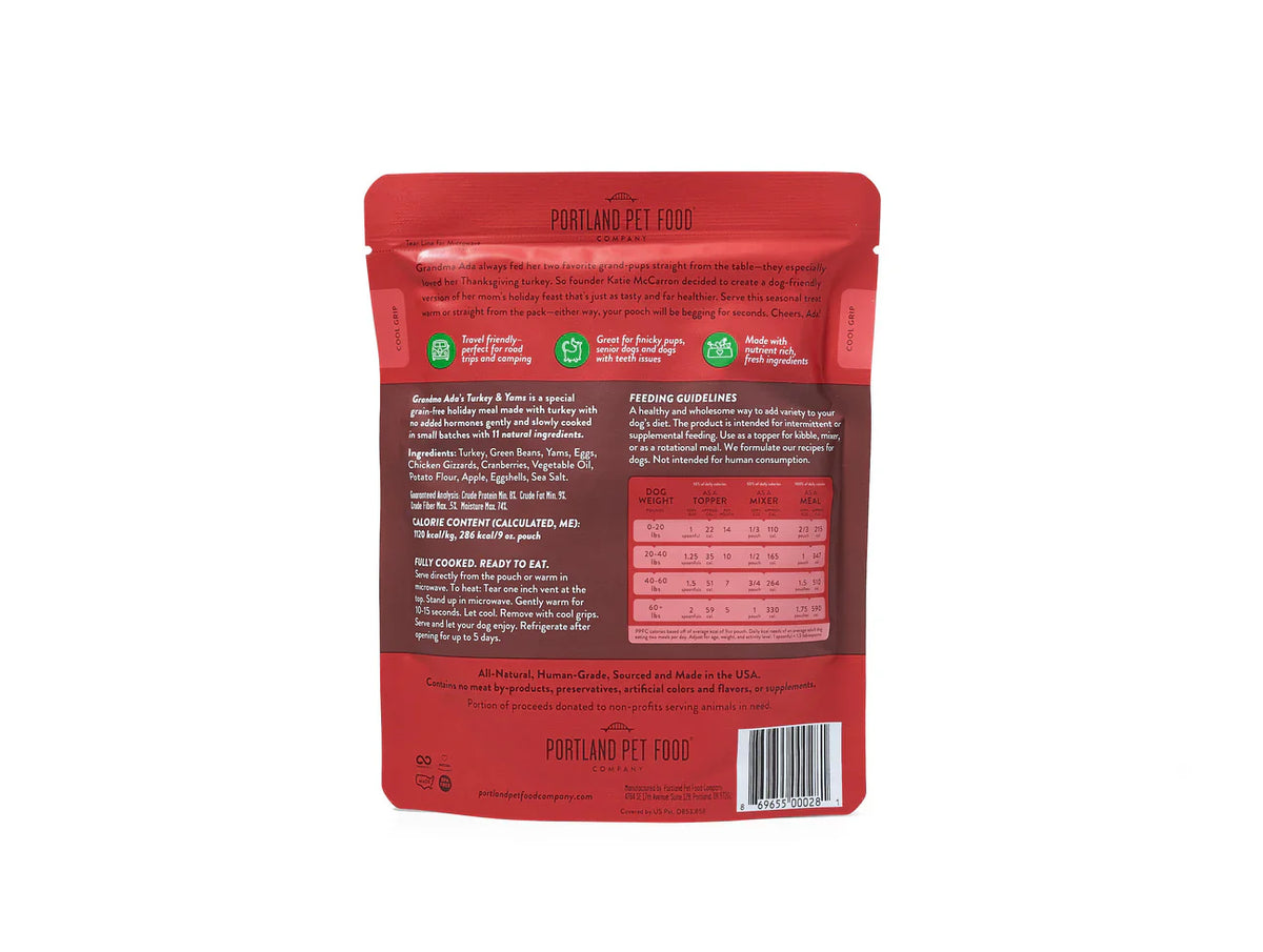 Portland Dog Grain Free Grandma Ada's Turkey & Yams (9oz)