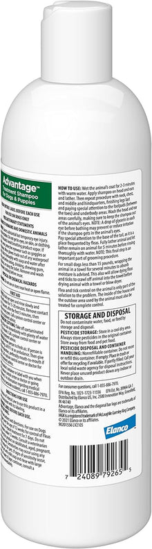 12 Oz Flea & Tick Shampoo for Puppies & Adult Dogs .