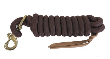 AJ Tack 9 Foot Nylon Lead Rope with Leather Popper