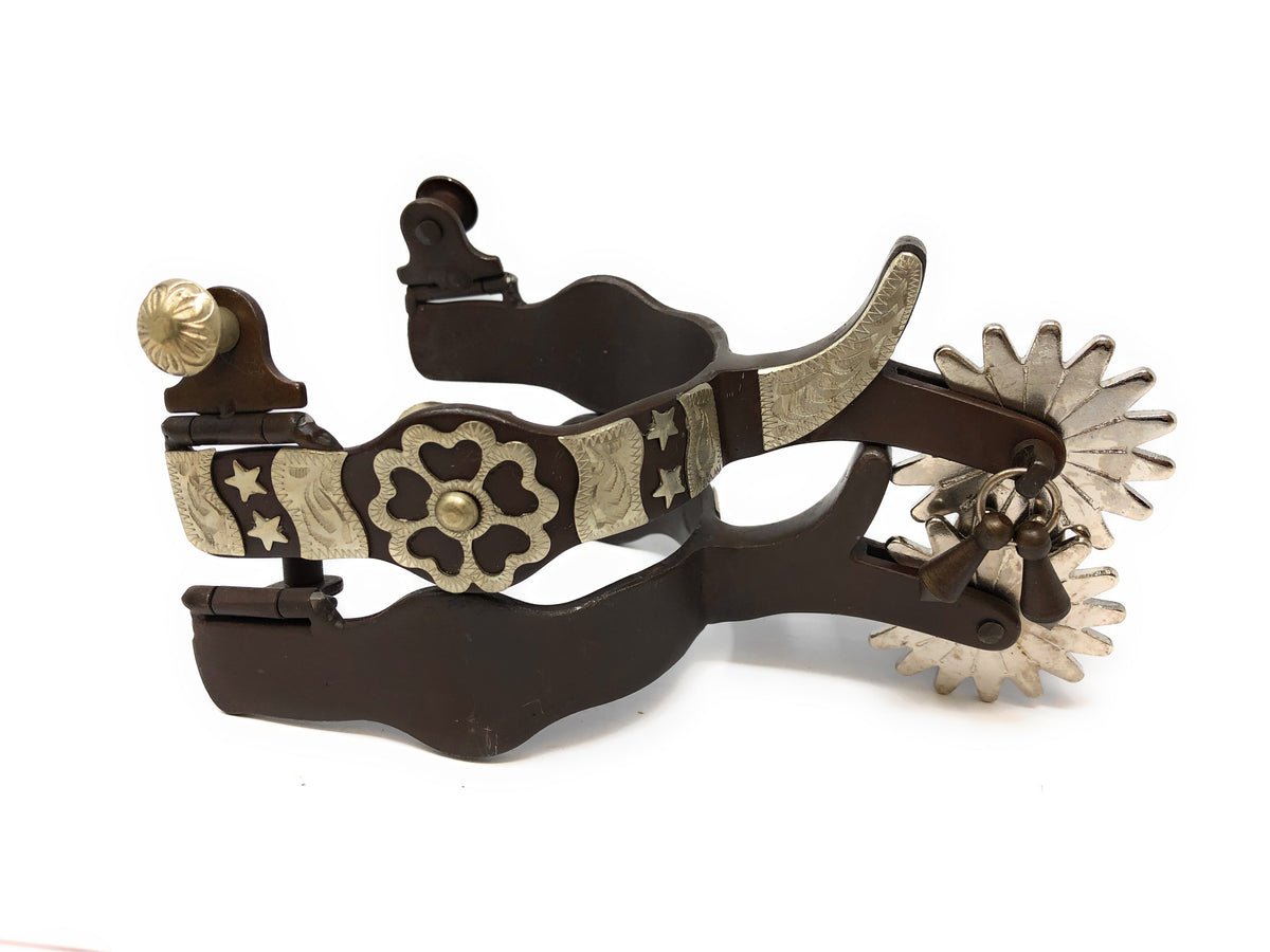 AJ Tack Men's Flower and Spurs Western Spurs