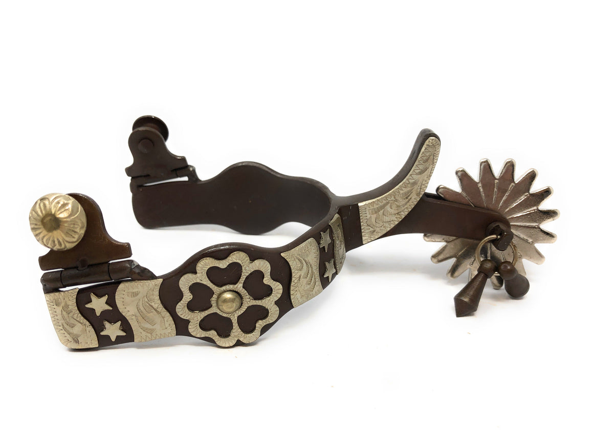 AJ Tack Men's Flower and Spurs Western Spurs