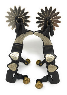AJ Tack Youth Antique Brown Hearts Spurs