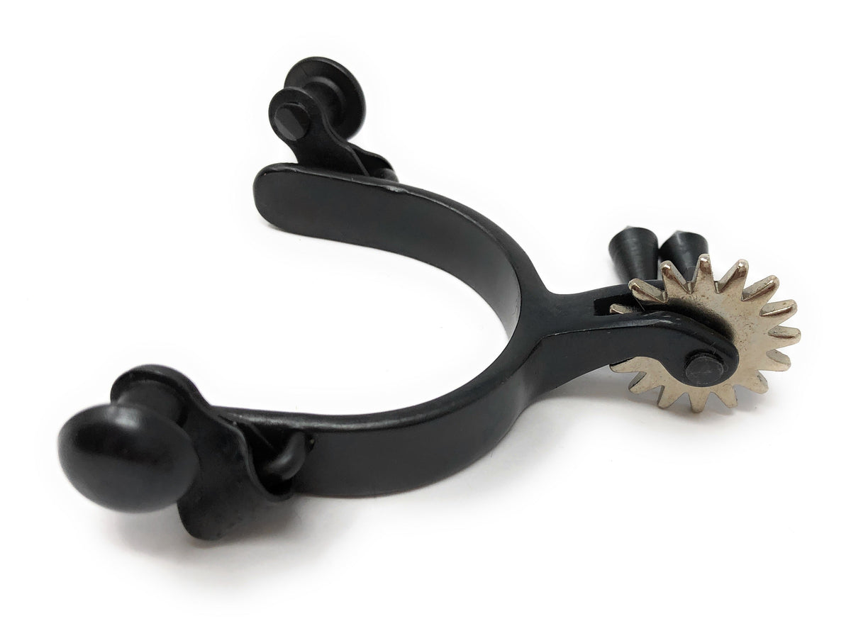 AJ Tack Baby Black Steel Spurs