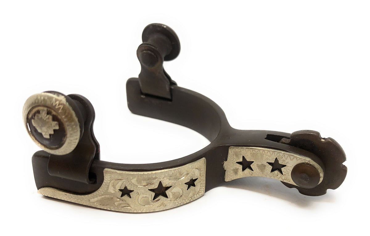 AJ Tack Baby Antique Brown Star Spurs