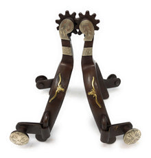 AJ Tack Youth Antique Brown Longhorn Spurs