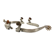 AJ Tack Youth Stainless Steel Flower Engraved Spurs