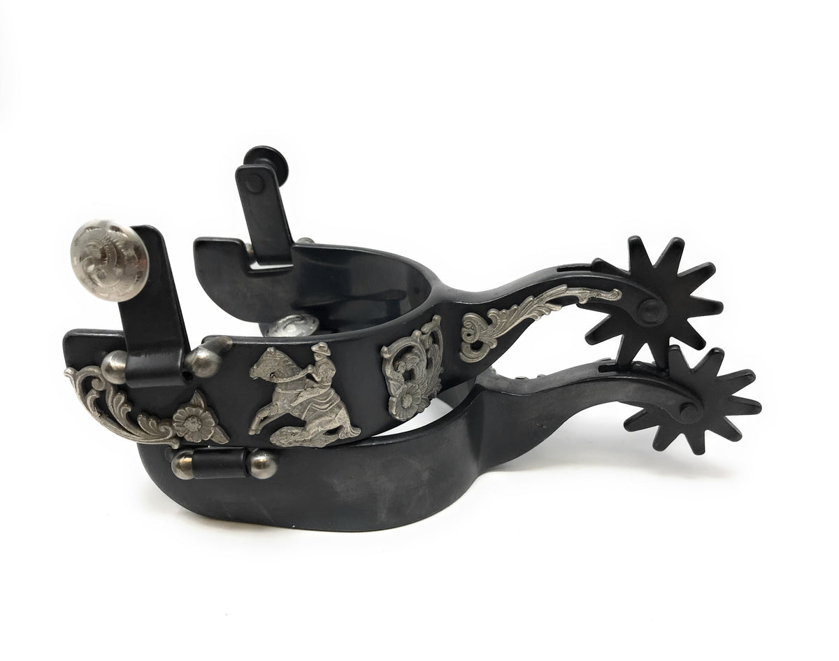 AJ Tack Men's Black Steel Reining Horse Spurs