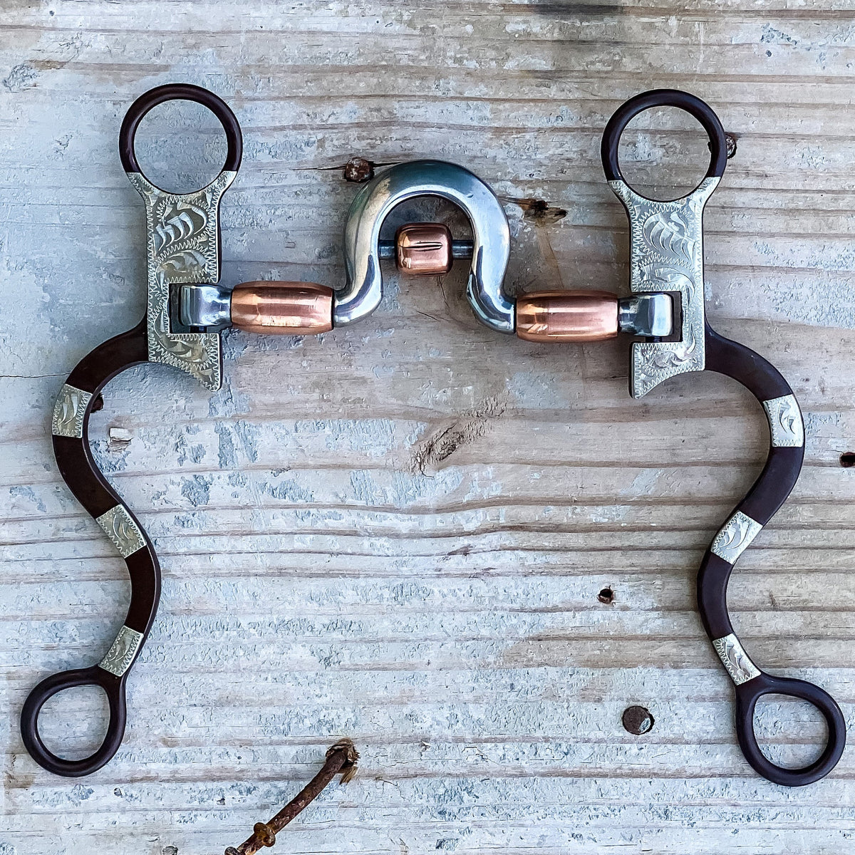 AJ Tack Engraved Spoon Bit with Copper Barrels