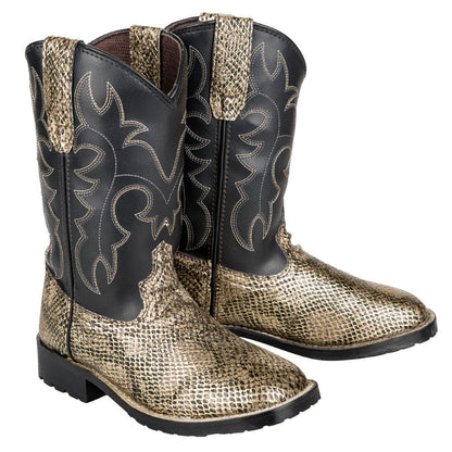 TuffRider Children's Black Snake in My Boot Western Leather Boots