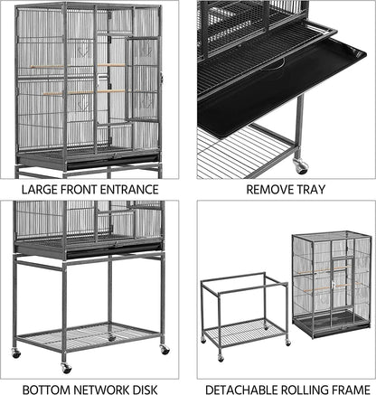 54-Inch Wrought Iron Standing for Large Parrot