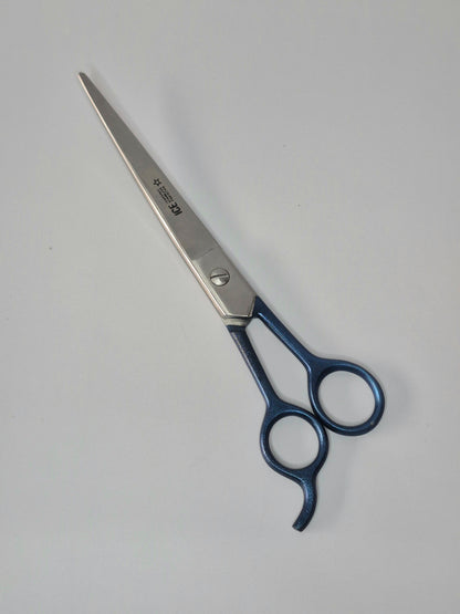 grooming shear 8.5 in curved, blue handle