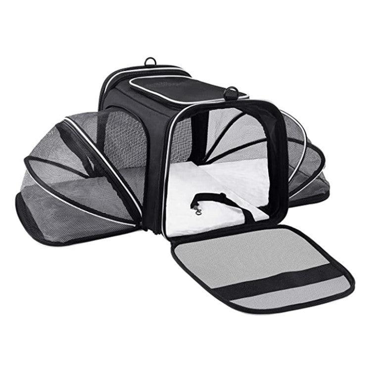 Pet Travel Haven: Expandable And Reflective Cat Carrier For Safe And Comfortable Journeys